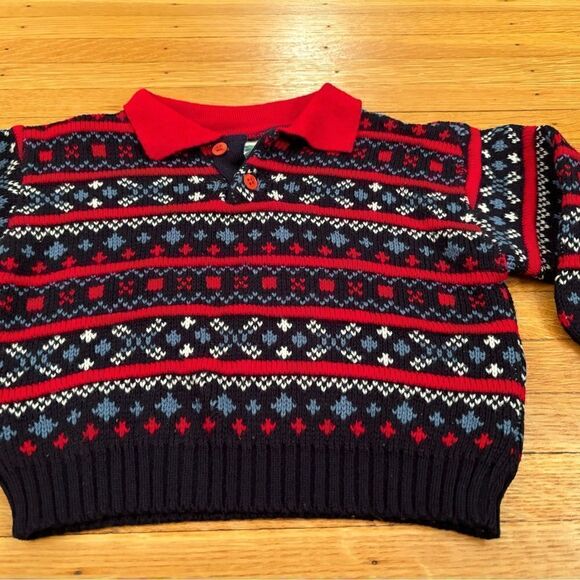Vintage Kids & More Black/Red Patterned Knit Sweater - Picture 3 of 5